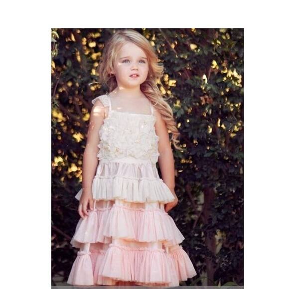 Dollcake Girls Dress Love Potion Ruffle Lace Party Tiered Pink White Size 6 RARE - Picture 3 of 10